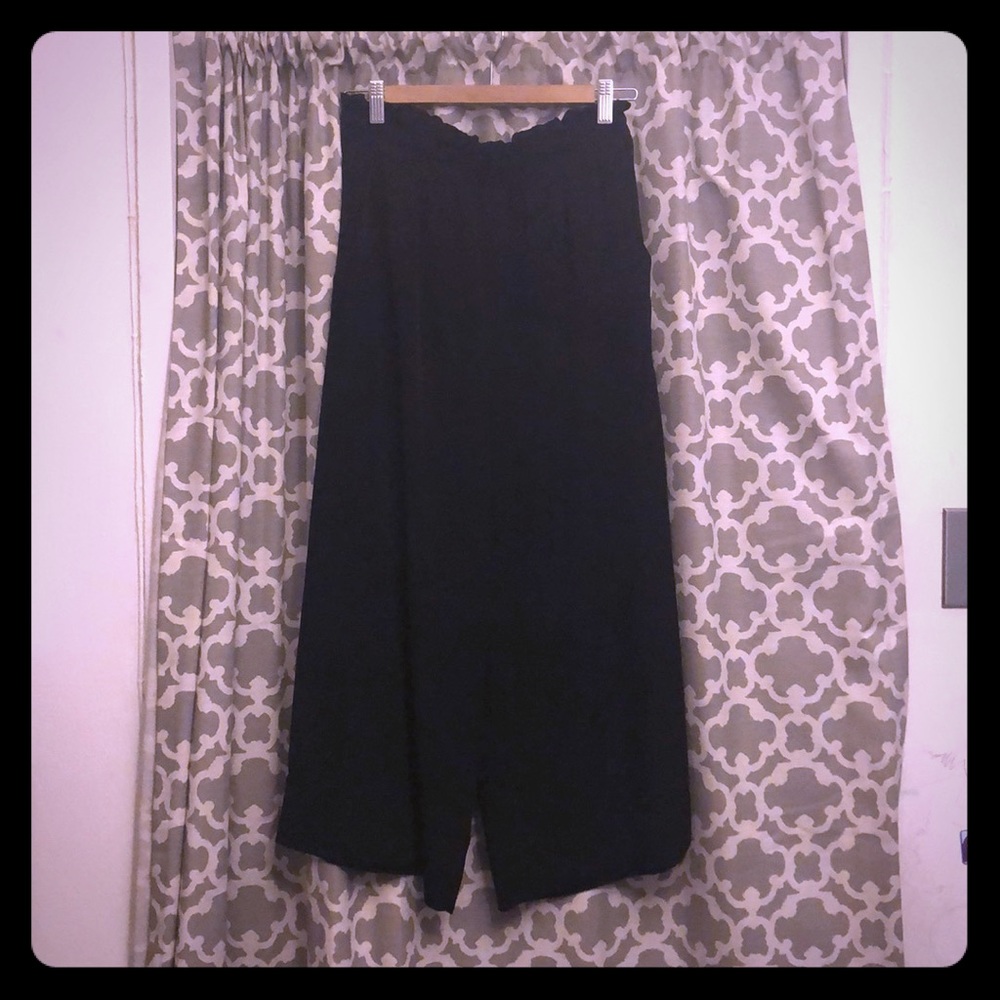 High waist cropped black Palazzo pants size M